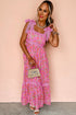 Floral Lace Tied Strap Empire Waist Maxi Dress